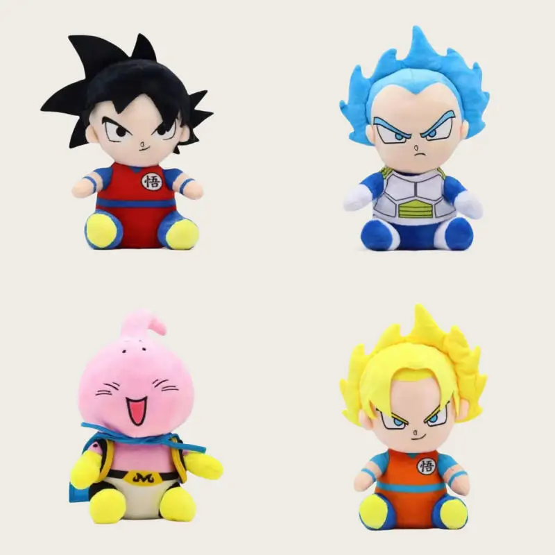 Muñeco de Peluche de Dragon Ball, Son Goku, Vegeta, Trunks, Figura de Peluche Suave, Juguete de Peluche Bonito para Exhibición, Colección y Adorno Diario