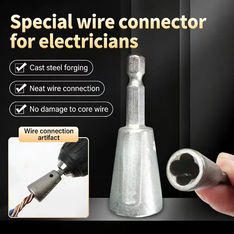 Quick connect electric drill bit wire stripping pliers and twisting tools, durable stainless steel hexagonal handle, efficient