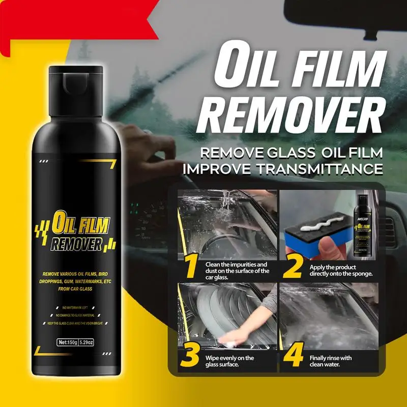 For Car SUV Truck Oil Film Remover Windshield Restoration Oil Film Remover 150g Car Glass Oil Film Stain Removal Cleaner Car