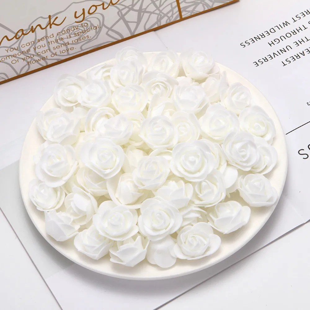 100 stücke 3,5 cm PE Mini Künstliche Blumen für Home Hochzeit Decor Zubehör Gefälschte Foma Scrapbooking Blase Bears Dekorative – Detail 2
