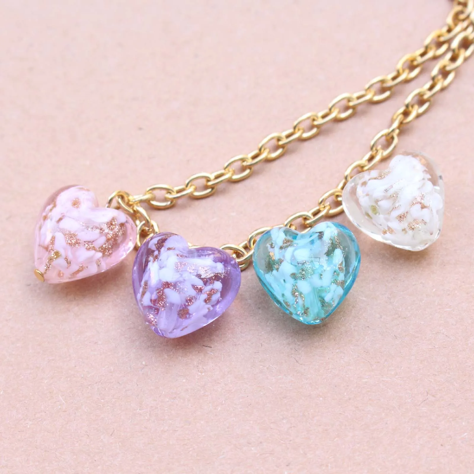 10Pcs 16mm Heart Shape Lampwork glass beads Handmade Pink Blue White Violet Multi-color for Bracelet Earring jewelry making
