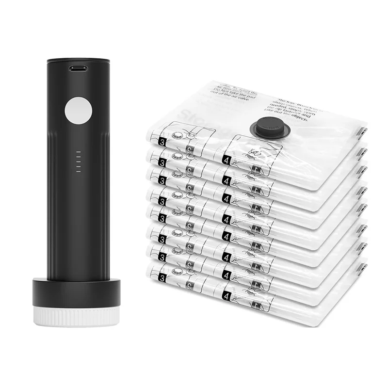 

B59B-портативный электрический насос, дорожные вакуумные пакеты для багажа, 8, маленькие для одежды, чемодана, рюкзака, упаковочные уплотнительные пакеты