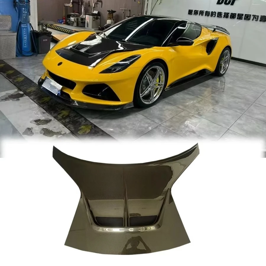 

Wholesale Dry Carbon Fiber V Style Engine Front Bumper Hood For Lotus Emira Body Kit Car Body Kit