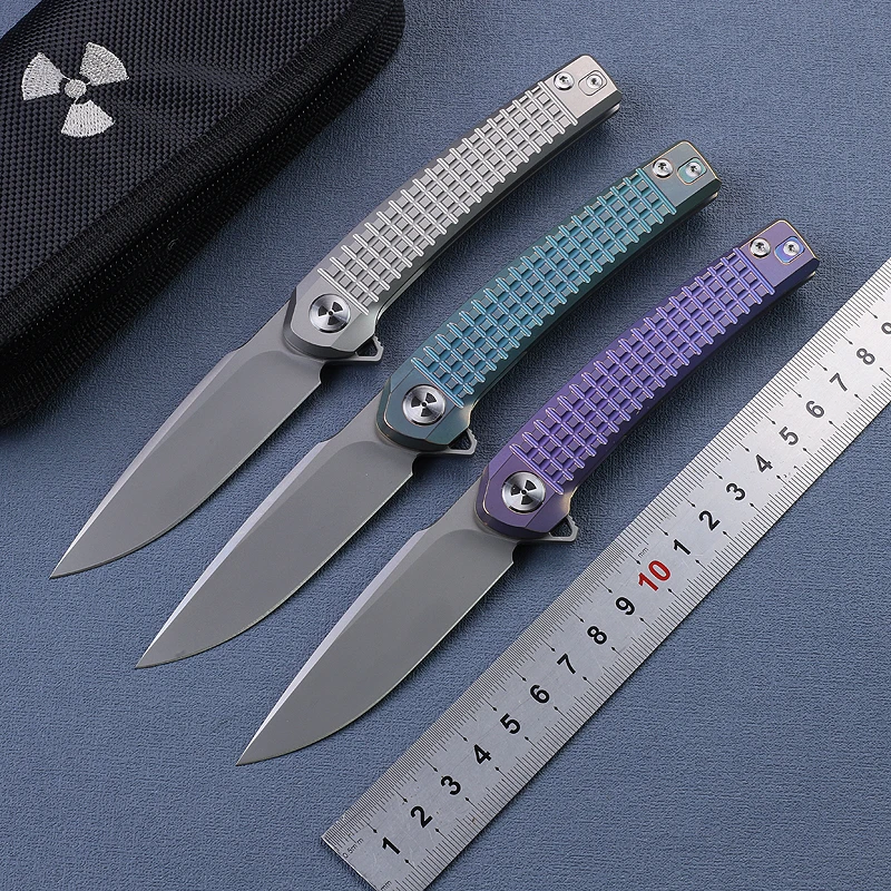 LEMIFSHE JR9613 Cuchillo plegable táctico M390 titanio EDC