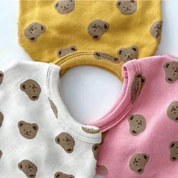 Ropa de primavera y otoño para perros pequeños, camisa de fondo con estampado de dibujos animados para mascotas, chaleco para gatos, Bomei, Yorkshire, ropa de algodón transpirable para cachorros