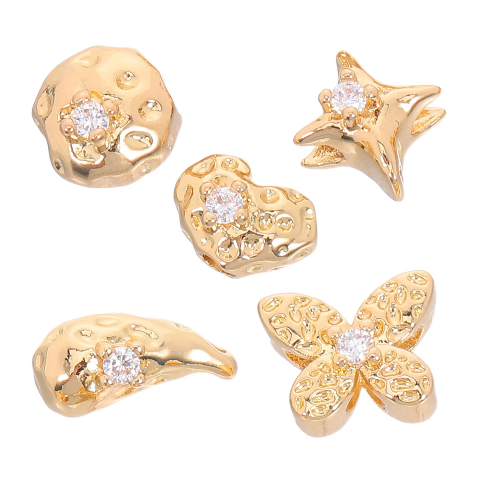 

5pcs Spacer Brass Diy Jewelry Making Charms Metal Necklace Bracelet Earring Craft Supplies Loose Bead Pendants