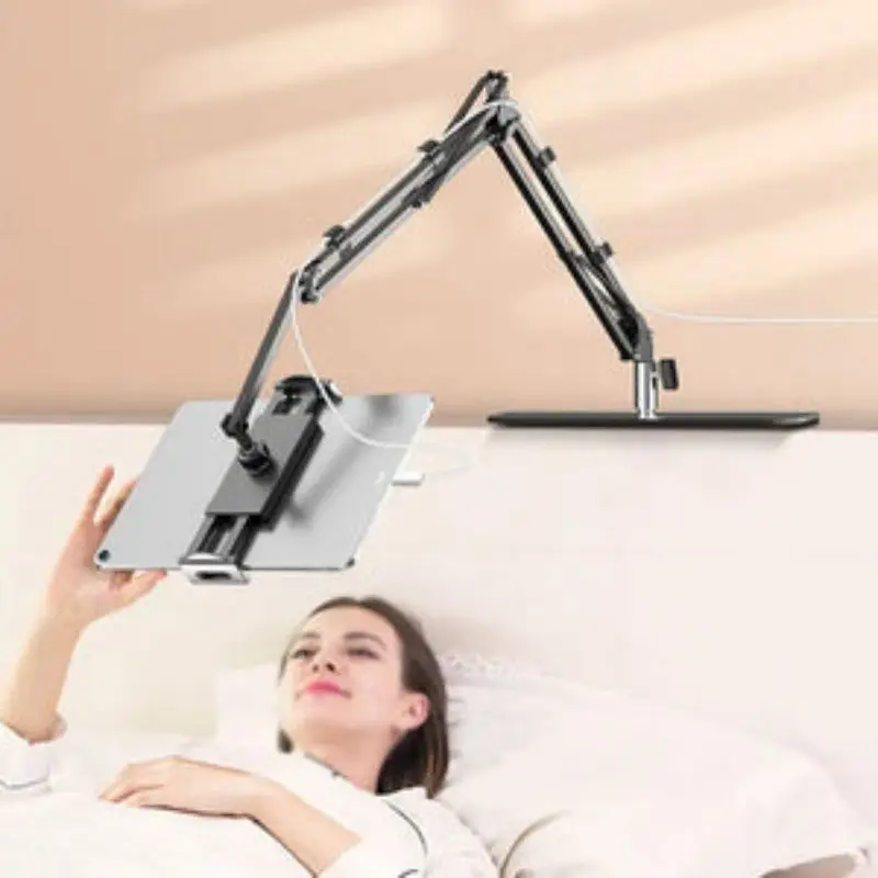 Imagem -04 - Suporte para Tablet Retrátil Hidden Bedside Phone 360 ° Flexível Suporte do Telefone do Desktop Cantilever Metal Bed Desk Tablet Stand