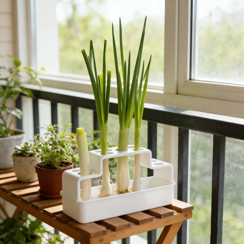 Space Efficient Vertical Garden Rack Plastic Planter Set With Water Tray Home Organizer For Herbs Leafy Greens Planting