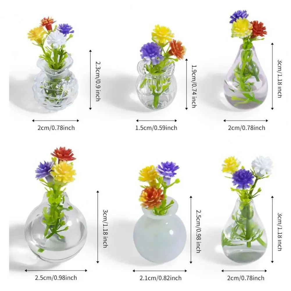 10Pcs 1.9-3cm Mini Vase Magnets For Fridge Tiny Magnetic Glass Vases Refrigerator Accessories Funny Plant Pot Flowers For Locker
