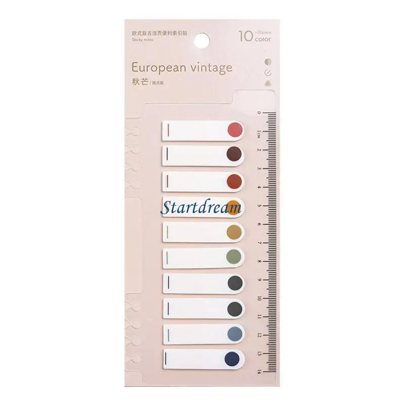 200Pcs Mini Index Stickers Set with PP Binder Divider Book Page Marks Writable K92C