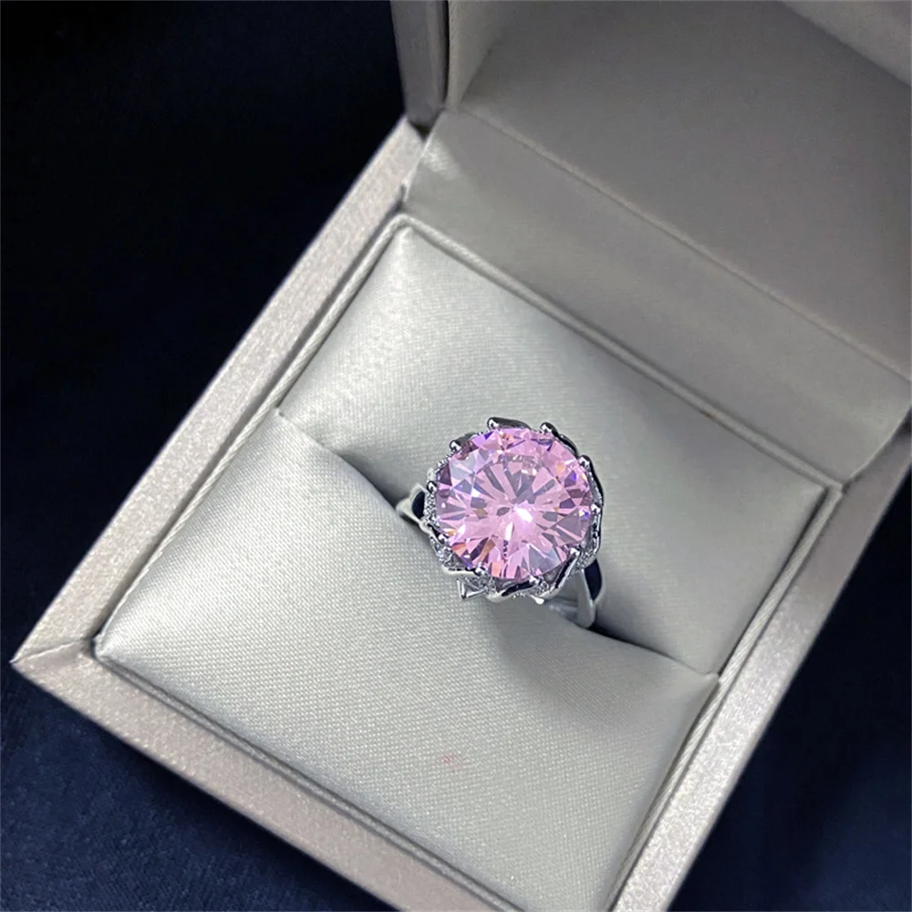 رائعة مبالغ فيها المتضخم مبالغ فيها 10 قيراط الملونة الزركون حلقة مفتوحة للنساء المبهر لوتس المظلة تصميم المجوهرات