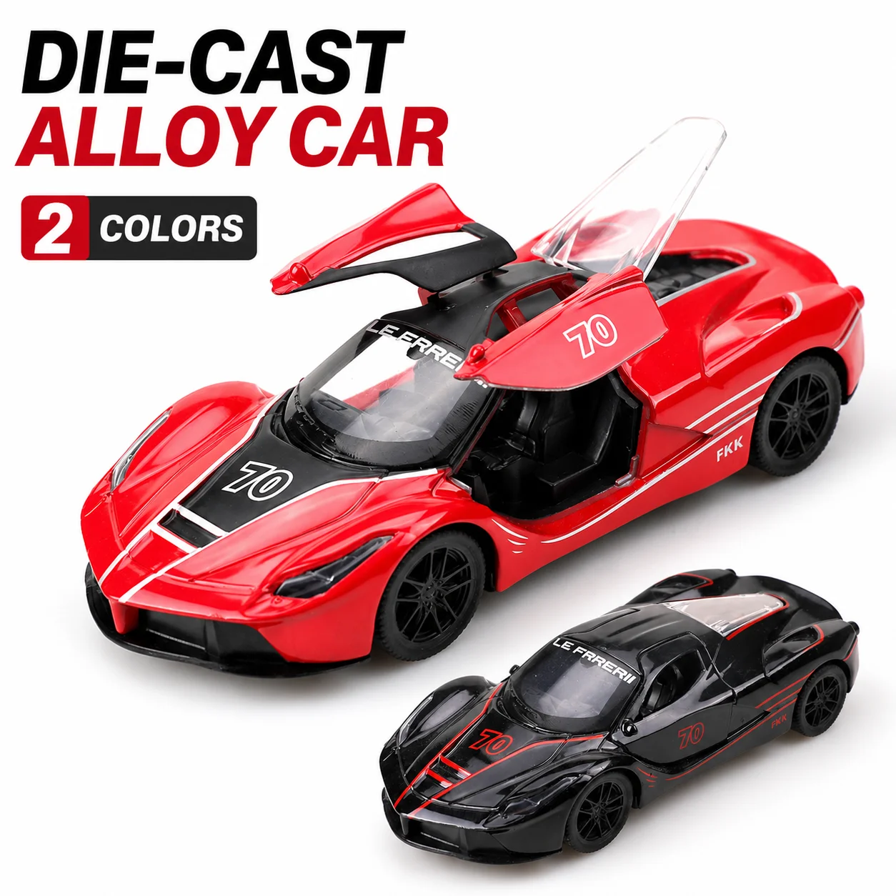 (Corrugated Box) 1/36 Scale, Stripped Wide-body Sports Racing Car Style Toy Car, Powerful Spring, Metal Casting, Boy's Toy, the