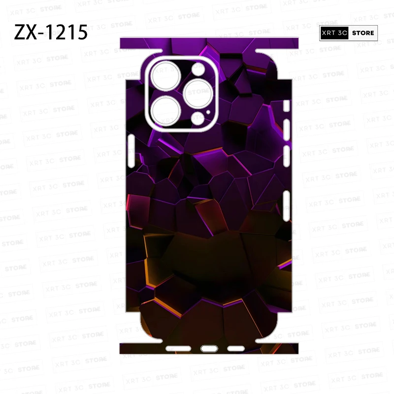 Colorful Skin Sticker for iPhone17 16 15 Pro Max 14 13 12 Phone Sticker Back Film Side Frame Protector (Not Phone Case)