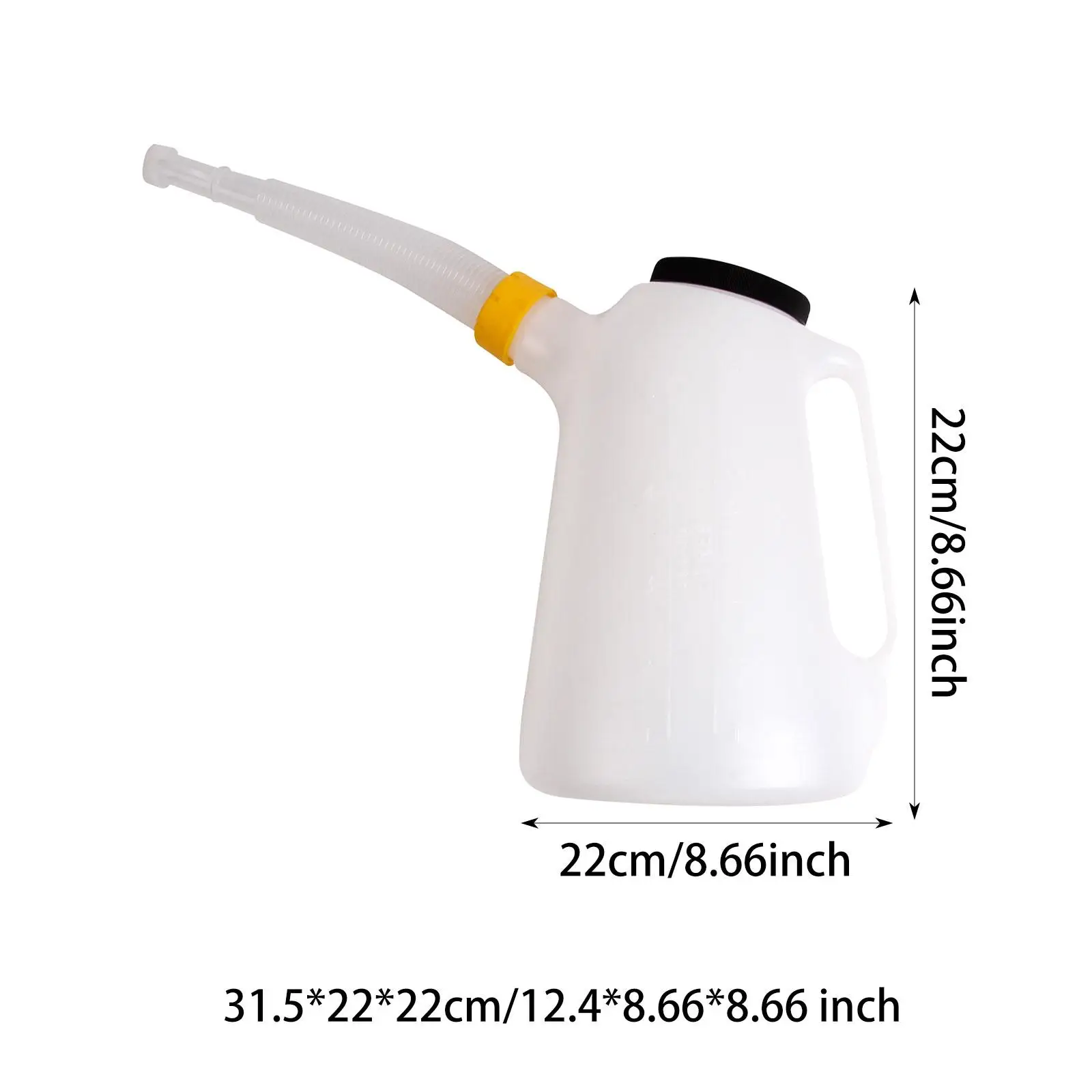 Auto Oil Jug with Long Spout Vehicle Automotive Oil Pitcher 5L Oil Container W/ Lid Motor Oil Dispenser Oil Measuring Container