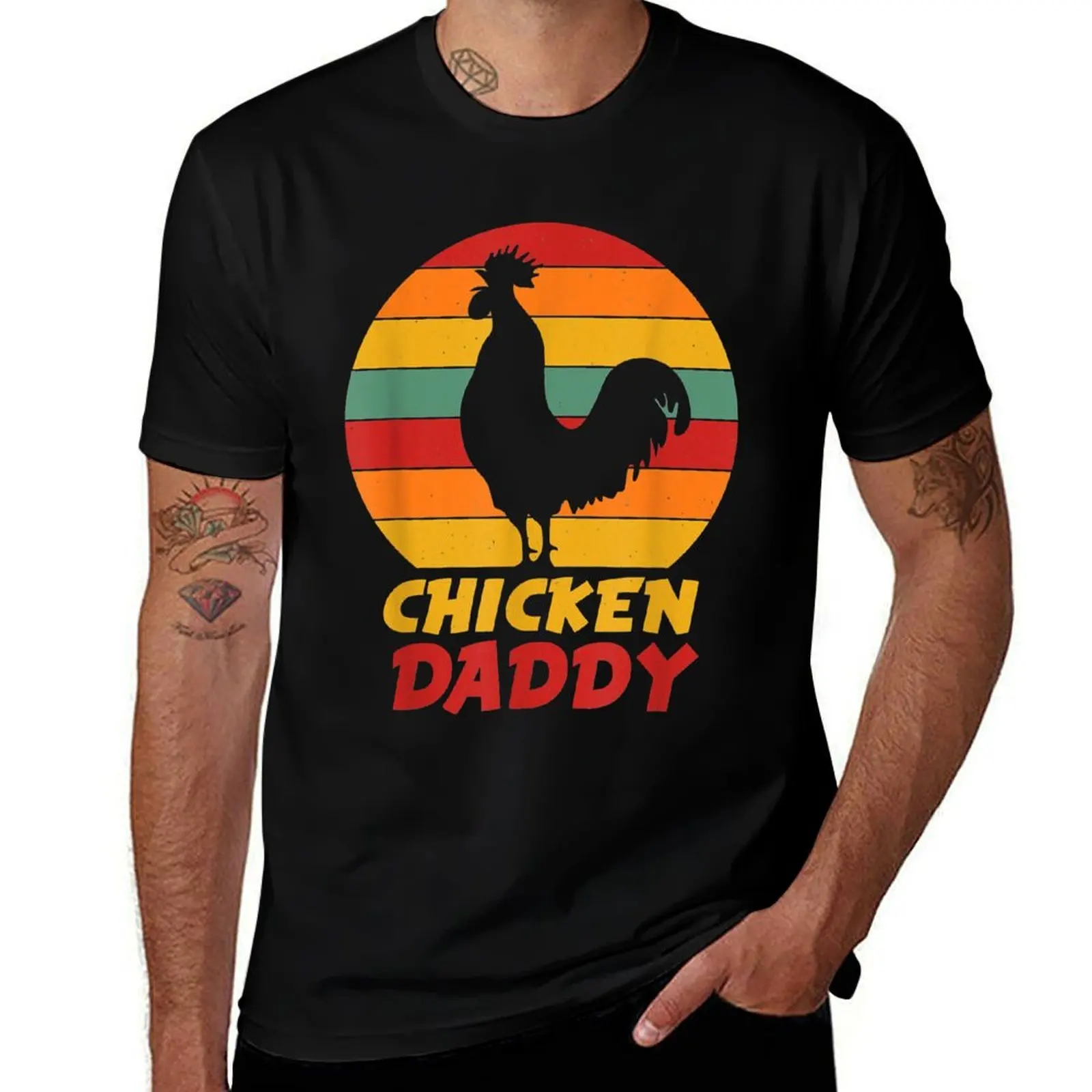

Винтажная футболка Chicken Daddy Farmer Country Farm, мужская футболка для мальчиков, хлопковые футболки для мужчин, футболки с рисунком, футболка