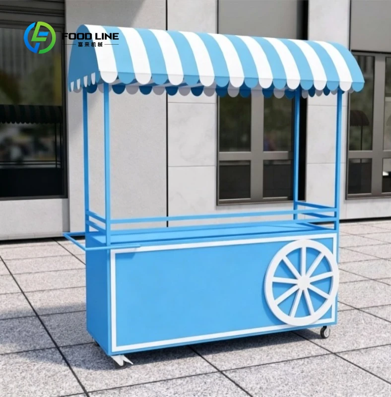 Customized Metal Mobile Ice Cream Push Cart Food Truck Trolley Cart Dessert Display Flower Party Candy Cart