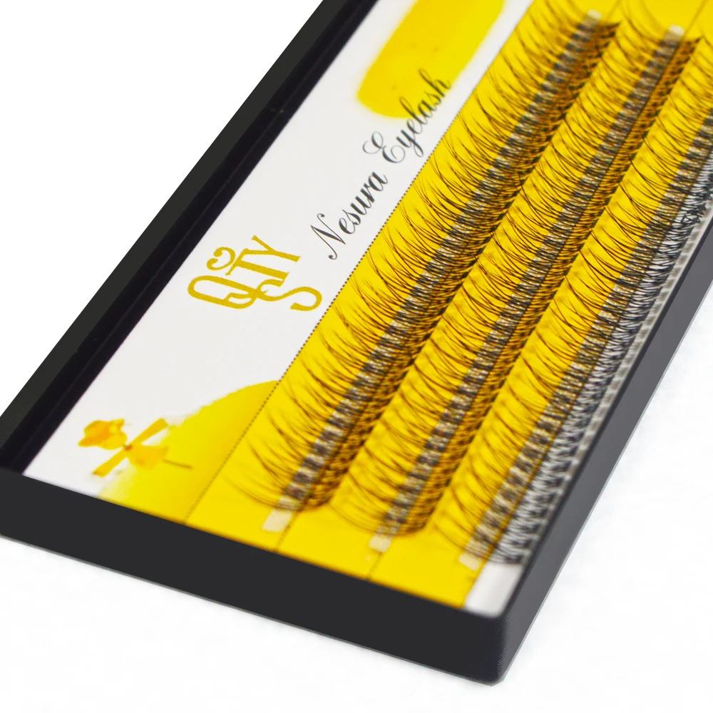 QSTY Soft Black Mink Eyelash Extension 10D dovetail eyelash grafting false Lashes Individual eyelashes Makeup Tool