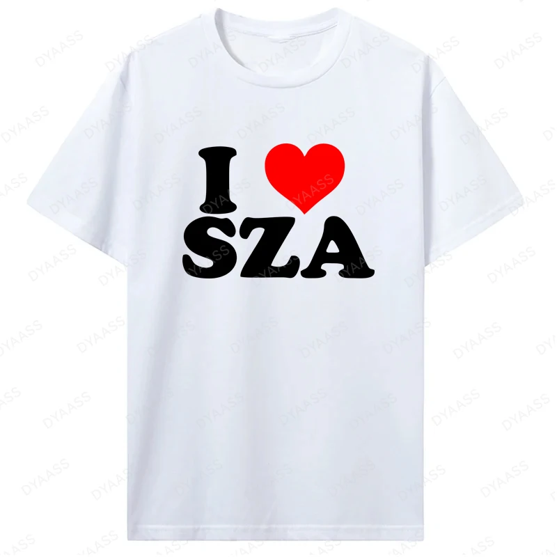 90年代のヒップホップラッパーのレトロな半袖ストリートプリント「I Love Sza Good Days」文字入りコットンTシャツ（男女兼用）