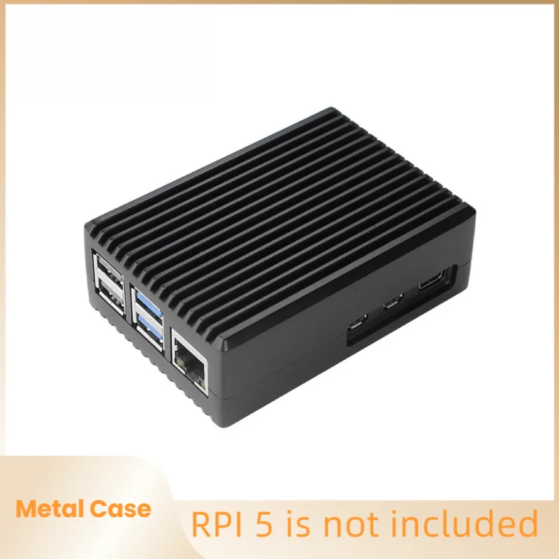 Raspberry Pi 5 Aluminum Alloy Case Metal Shell support Cooling Fan compatible to RPI 5 Pi5