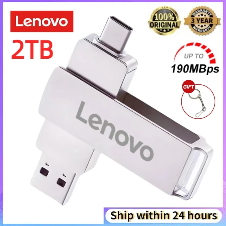 Lenovo Metal Pen Drive 2TB USB 3.0 Memoria USB Pendrive 1TB USB Flash Drive 512GB High Speed Cle USB Flash Memory Key USB Drive