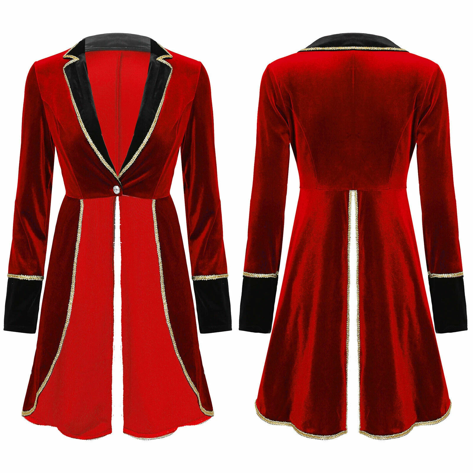 Tailcoat d'Halloween pour Femme, Costume de Maître de Anneau, Blazer en Velours à Manches sulf, Manteau de Noël, Carnaval, Cosplay, Festival, Tenue Rave