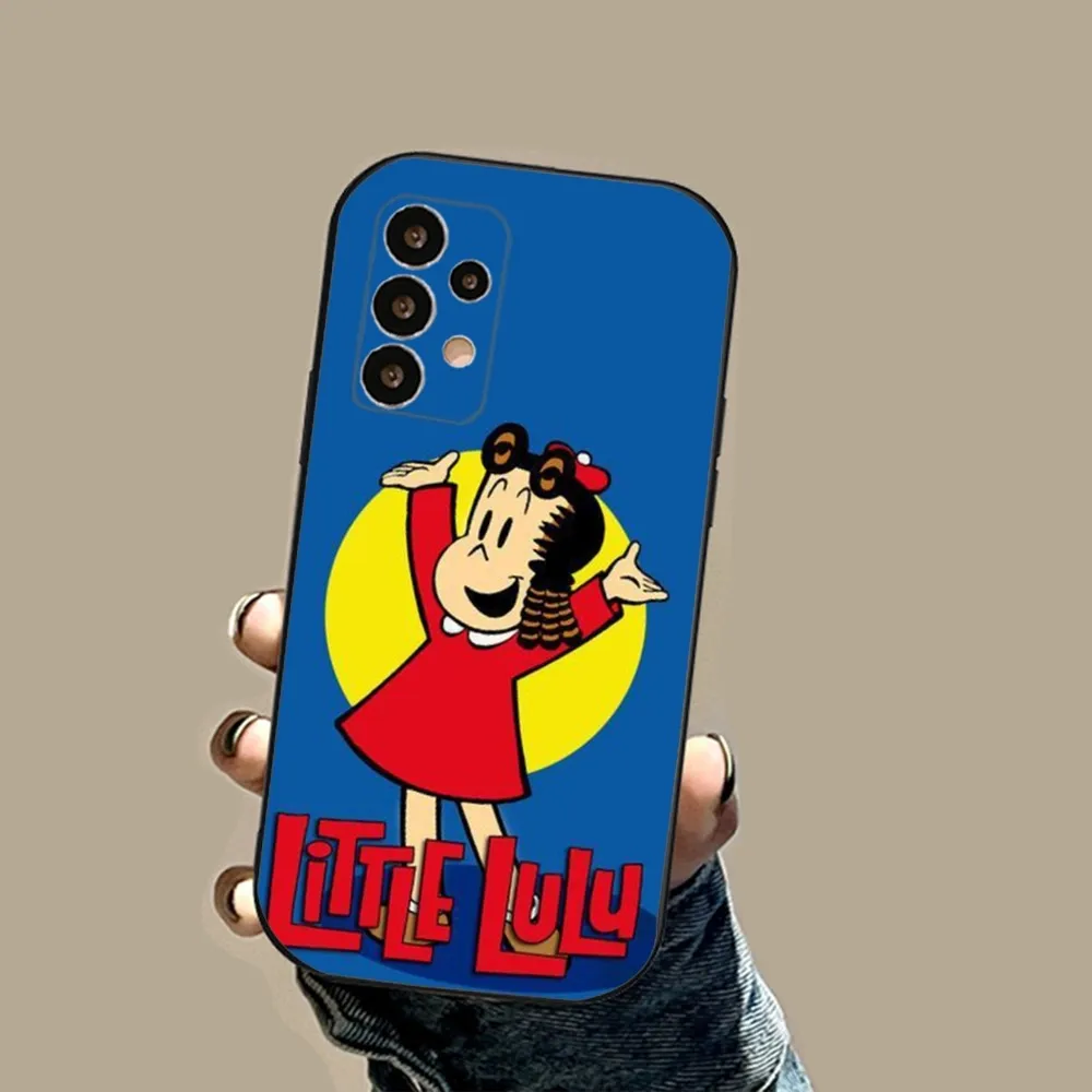 Cartoon L-Little Lulu S-Show Phone Case For Samsung S24,23,23,22,30,21,10,9,Note20 Ultra,Lite,Ultra,5G,Plus,FE,Black Soft Case