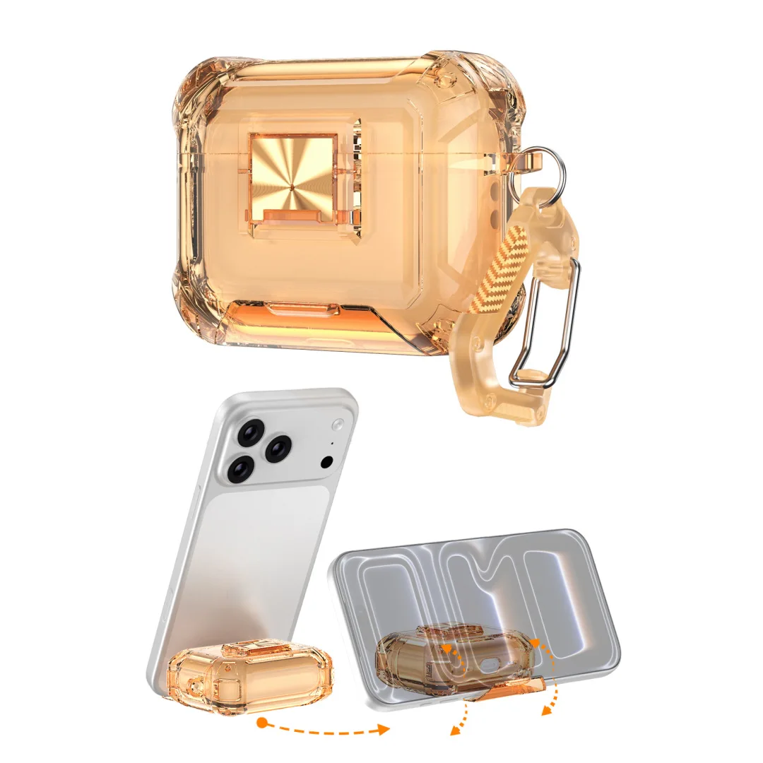 

2026 New Headphone Case Case for AirPods Pro3 Wireless Bluetooth Headset Soft TPU Protective Cover For AirpodsPro3 With Buckle