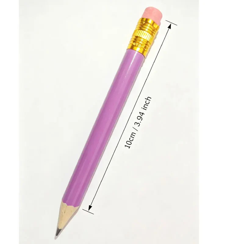 Personalized Custom Logo Can Be Laser-Engraved with Name and Date, Purple Golf Pencil, 4inch Short Pencils, Wedding Season Student Hb Short Pencil, Suitable for Office, Meetings, Customizable with Name, Student Discount Price, Corporate Gifts, Holiday Gifts, Promotional Items, Travel Souvenirs, Personal Gifts, Note-Taking, Drawing, Suitable for Back-To-School Season, Teacher's Day Gifts, Corporate, Mall, and Office Gifts, Reward Gifts
