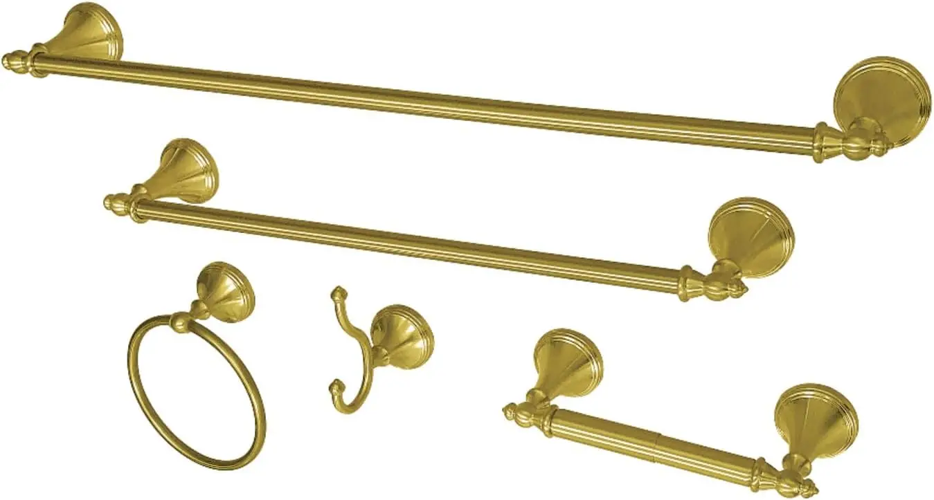 

Набор аксессуаров для ванной комнаты Kingston Brass BAHK1612478BB Naples, 5 предметов, матовая латунь