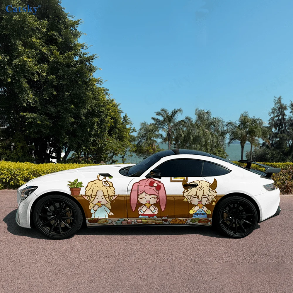 

Милые детские виниловые наклейки для ужина и автомобиля, самоклеящаяся наклейка из ПВХ, подходит для грузовиков, внедорожников, украшения, автоаксессуары, подарок