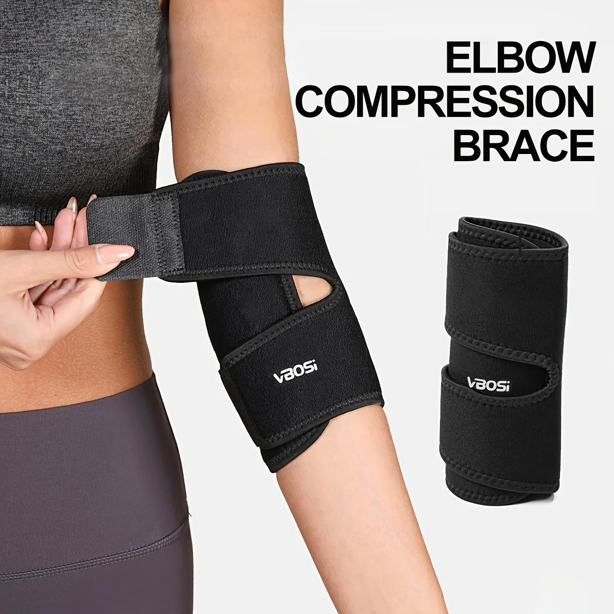 

1pc Adjustable Tennis Elbow Brace for Men & Women, Elbow Joints Stabilizer, Comfortable Arm Brace Straps, Elbow Compression Stra