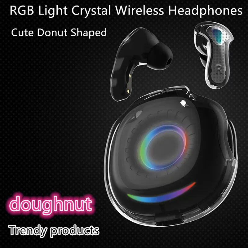 

Новые наушники Sweet Donut, беспроводные Bluetooth-наушники, высокая батарея, градиент света, высокая красота, наушники-вкладыши HIFI, качество звука