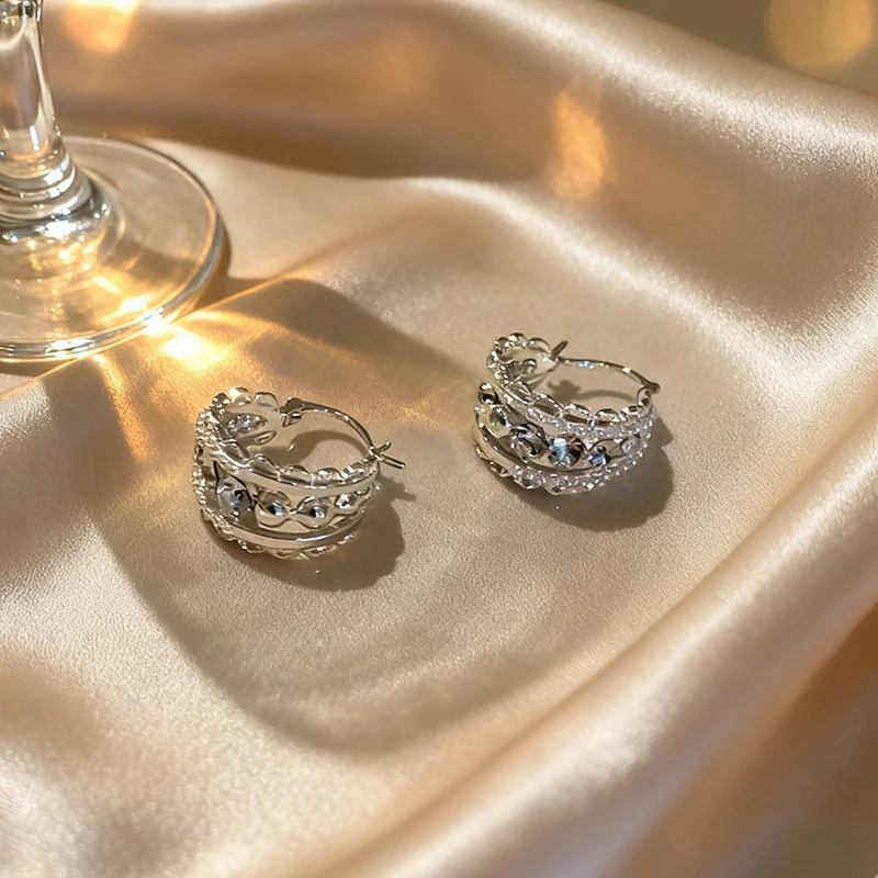 GANPUP Einfache Silberfarbene C-förmige Ohrstecker für Frauen, Alltagsschmuck, Modisches Ohrpiercing-Schmuckstück, Geschenk für Partys, Damenohrringe – Detail 8