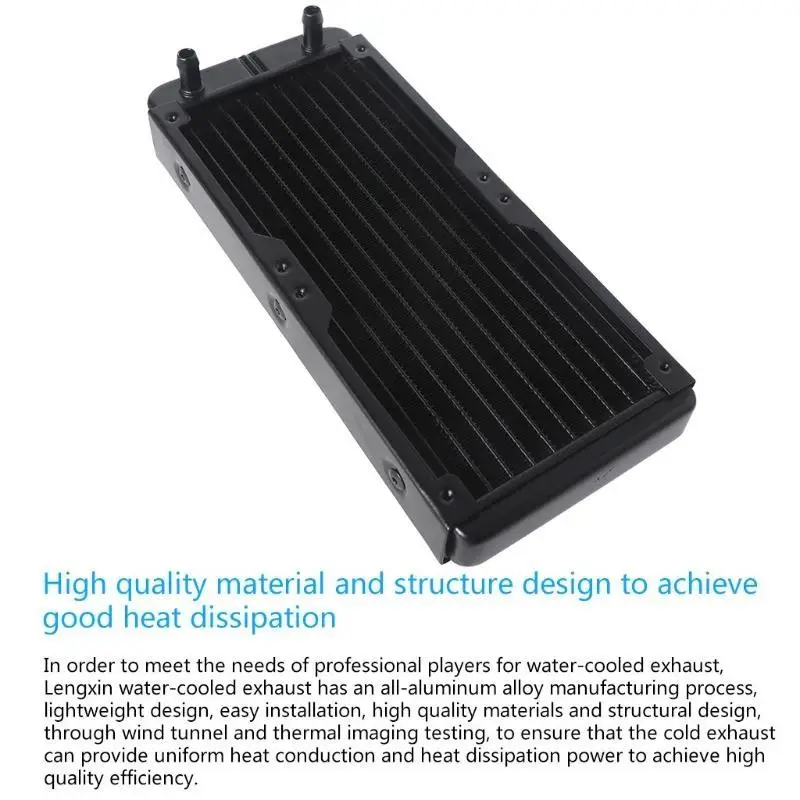 

31BA PC Aluminum Radiator Water Cooling 10 Tubes Heat Exchanger Fast Heat Dissipation