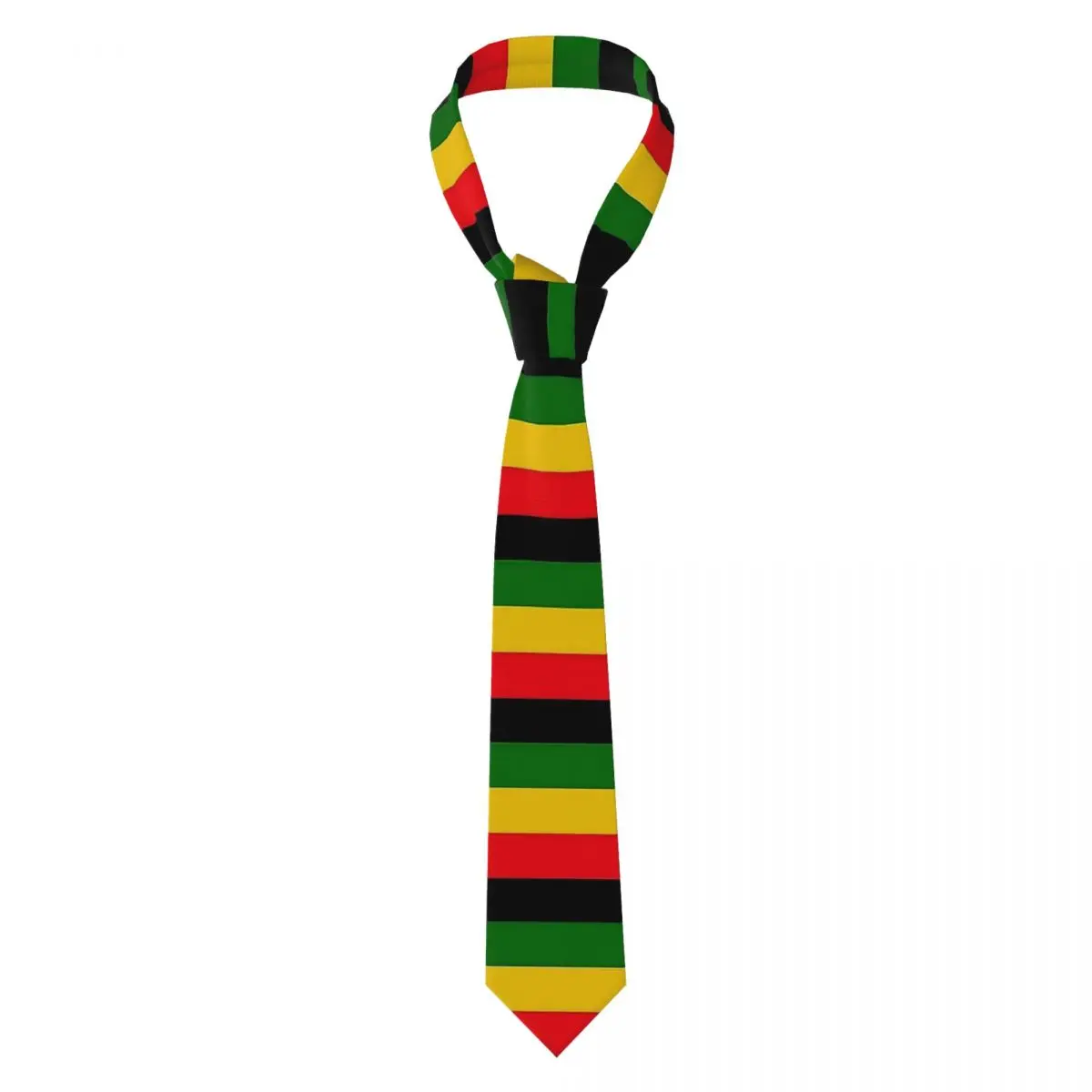 

Галстук с флагом Ямайки, зеленый, желтый, красный, в полоску, галстуки с узором, винтажный крутой галстук с воротником для взрослых, аксессуары для свадебной вечеринки