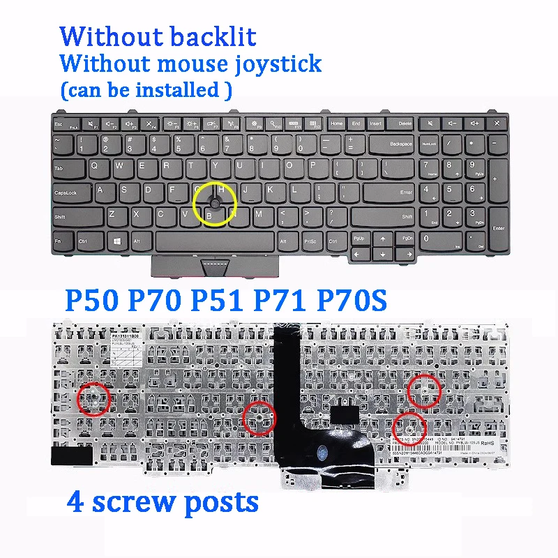 Imagem -03 - Teclado do Portátil Original para Lenovo Thinkpad P50 P70 P51 P71 P70s Novo