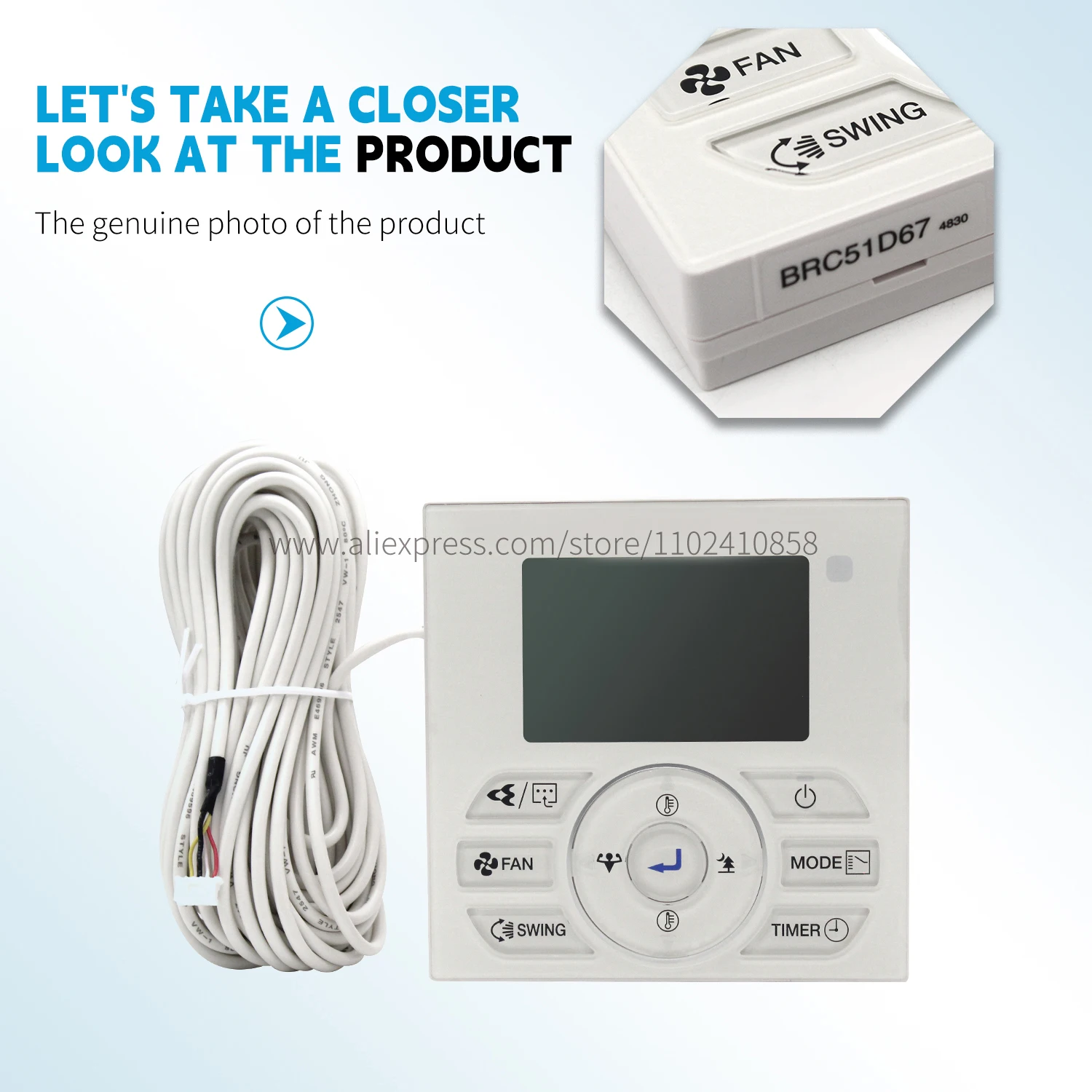 

Новый проводной пульт дистанционного управления в сборе BRC51D67 3P788599-1 для Daikin VRV, внутренний блок, термостат, детали кондиционера, оригинал