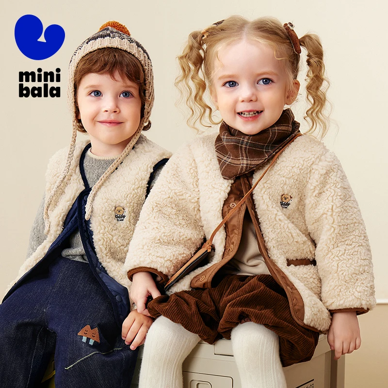 

Mini Bala Kids Jacket 2025 Winter New Reversible Warm Double Sided Outdoor Coat