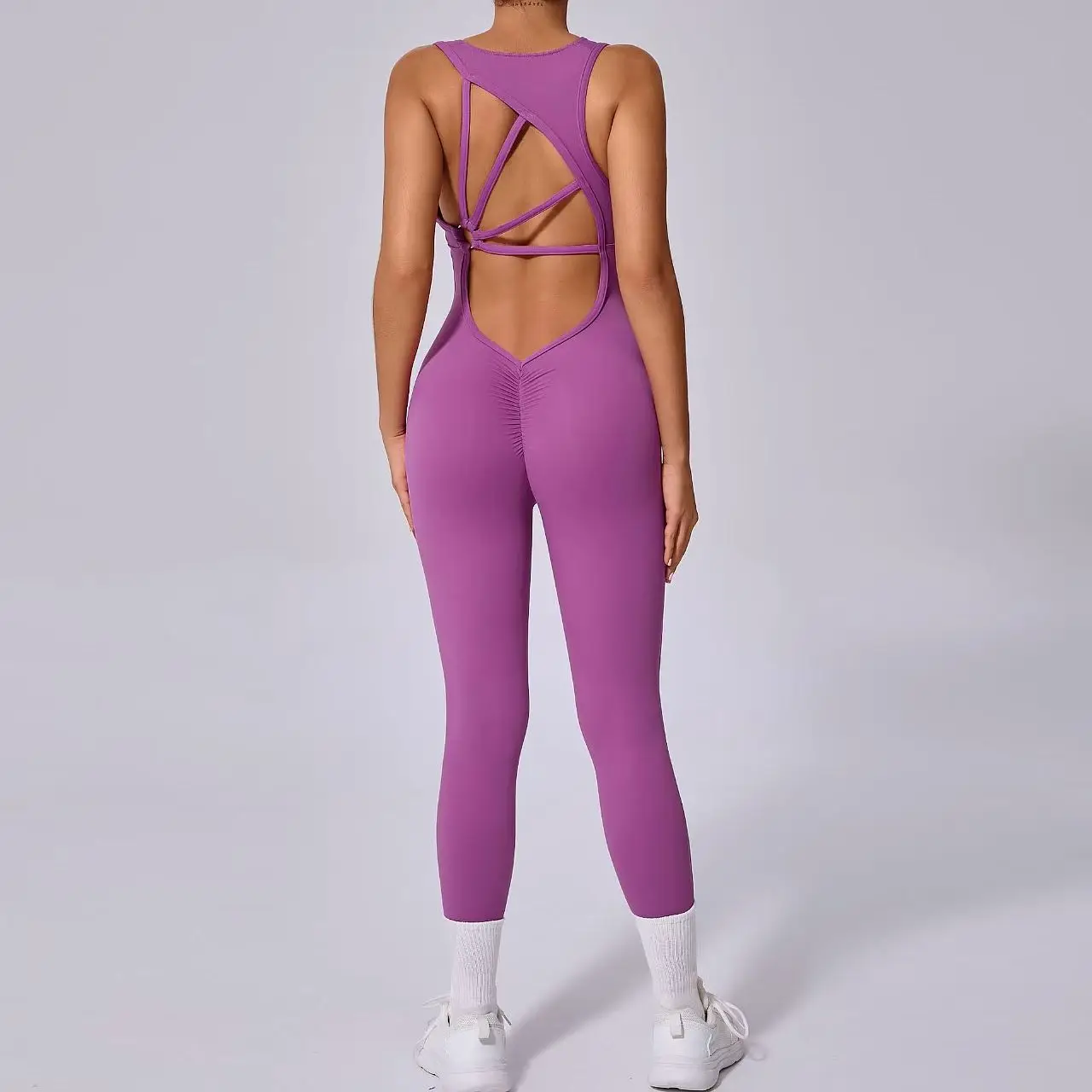 Sportswear Woman Gym Fitness Overalls Sporty Jumpsuit Women NEW Sport Set Women Yoga Clothes One Piece Outfit Purple Red