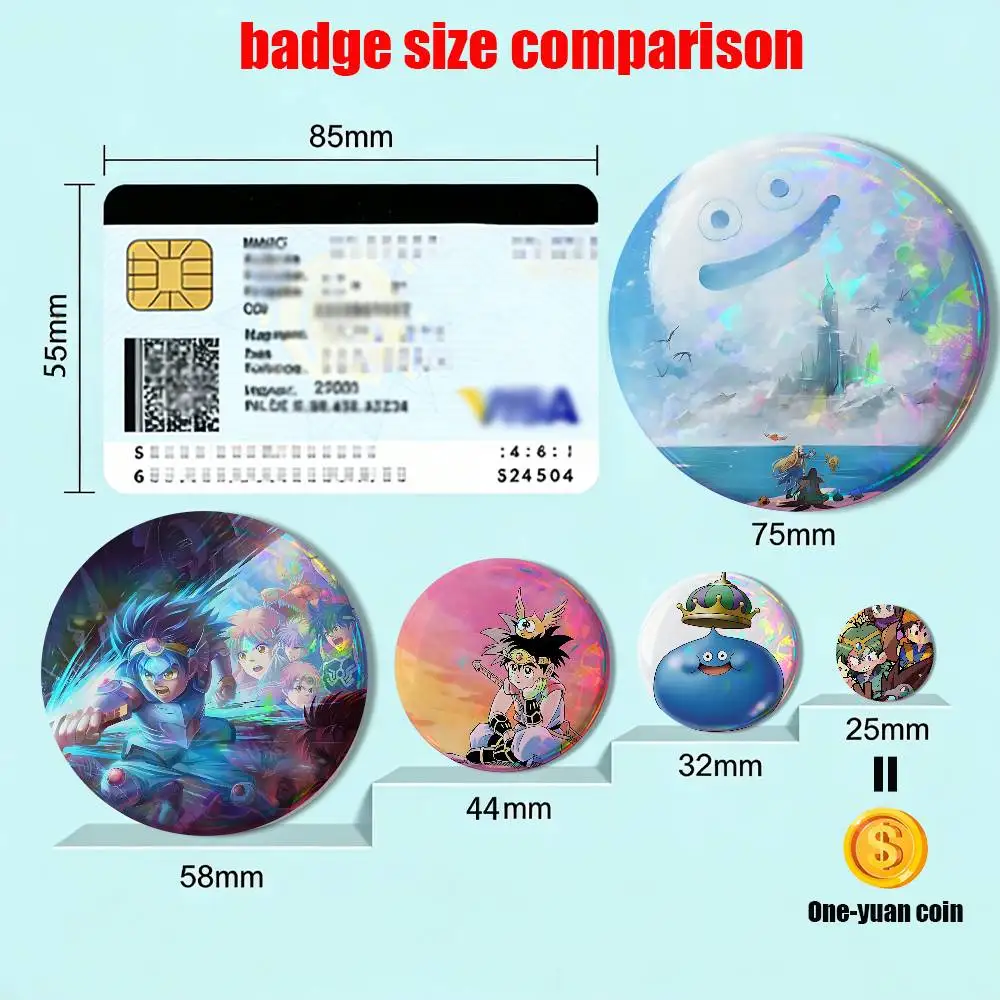 Slime Dai Eight Dragon Quest Creative Round Badge Button Pin Bag Decor Fans Collection Friends Gift Brooch