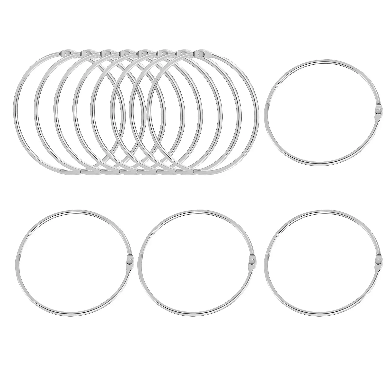 

12Pcs Metal Loose Leaf Binder Rings Large 4 Inch Openable Snap Rings for Office Bookbinding Scrapbooks Flashcards Note Cards