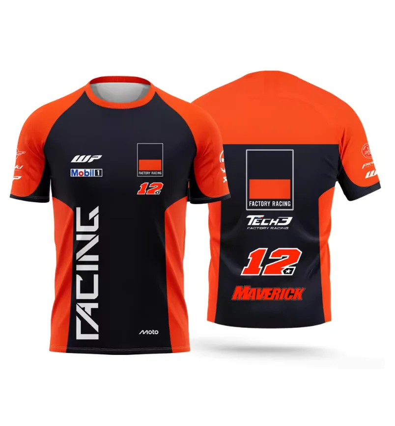 

Men's Motorcycle Racing T-shirt Summer Sports and Leisure Driver 1 Red New Edition O-neck Quick Dry Short Sleeve Top