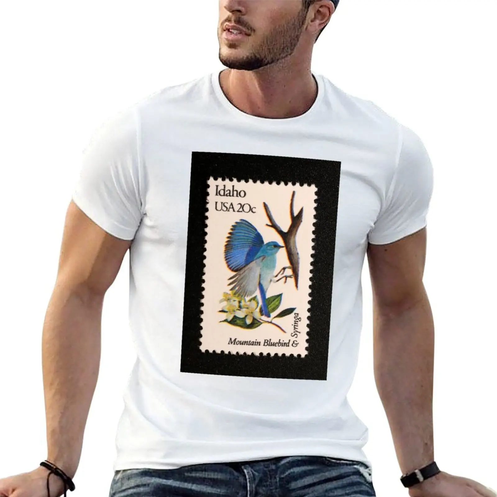1982 20c Idaho State Bird & Flower Postage Stamp T-Shirt essential t shirt vintage graphic tee mens graphic t-shirts anime