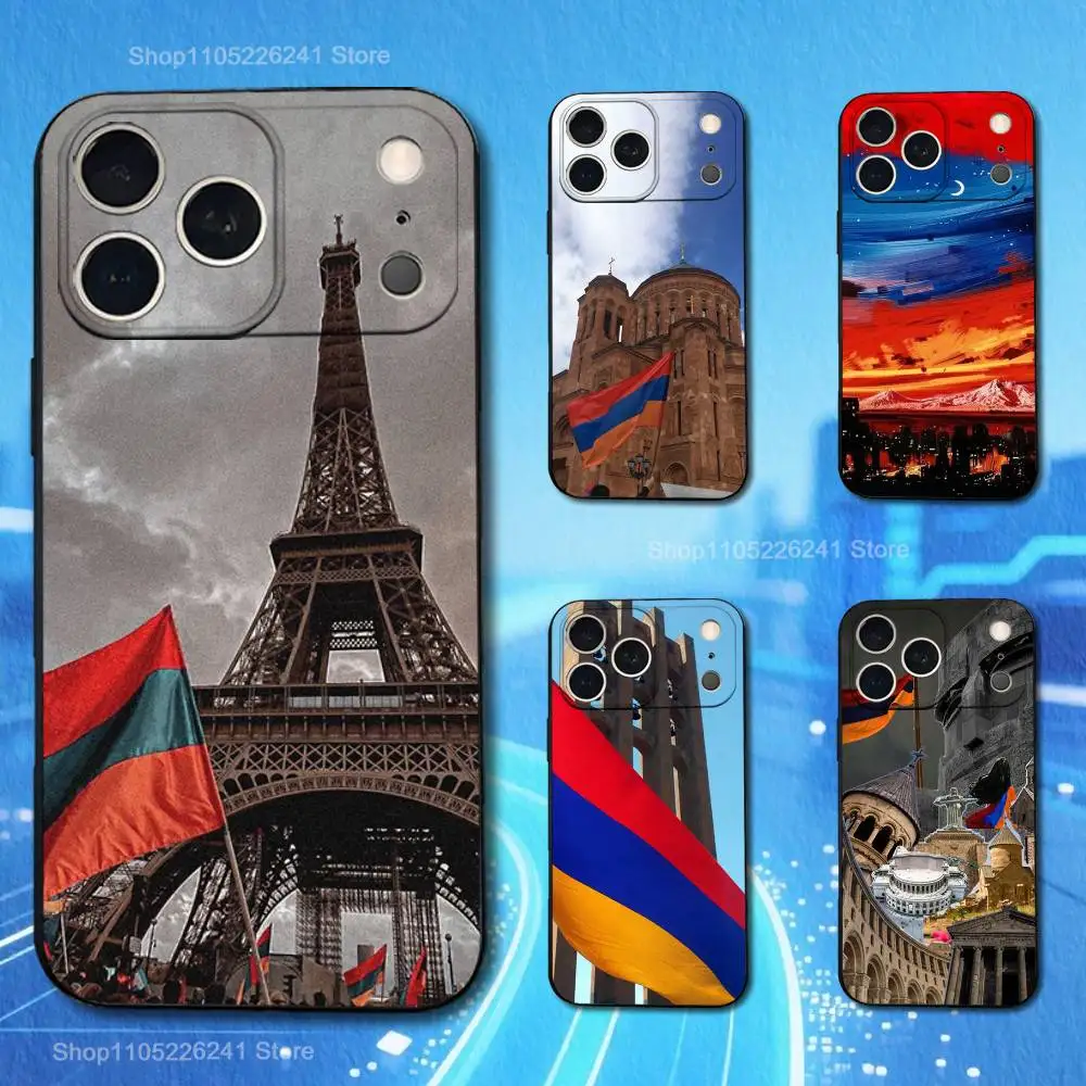 

Armenia Art Cool Flag Phone Case For iPhone 17,16,15,14,13,12,11,Plus,Pro Max,XS,X,XR,SE,Mini,8,7,Soft Silicone Black