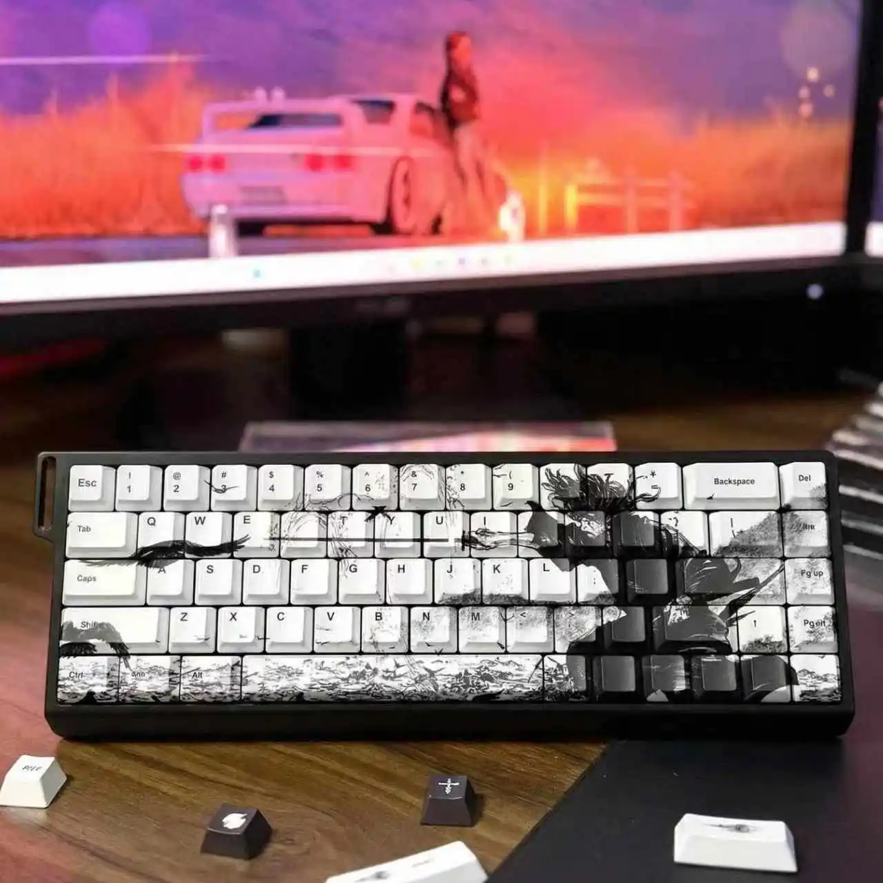 Vagabond Keycaps Anime Cherry Dye-Sub PBT Personalized Customized Mechanical Keyboard Keycap Made68 Wooting60He + Ace68