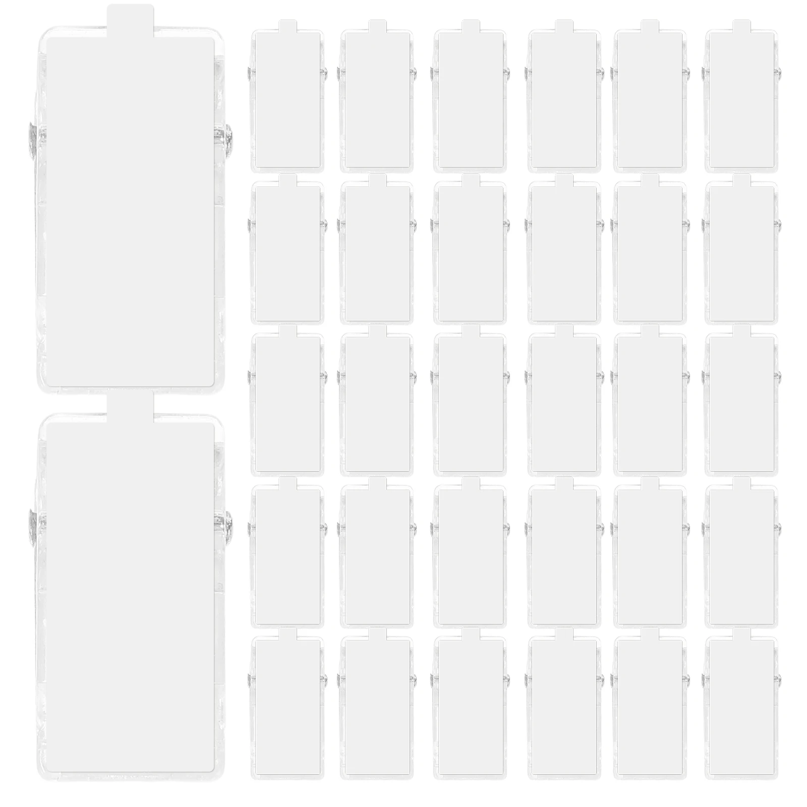 

50pcs Self Adhesive Small Clips Badge Holders for ID Cards Photos Wall Hanging Transparent Lining Durability Paper
