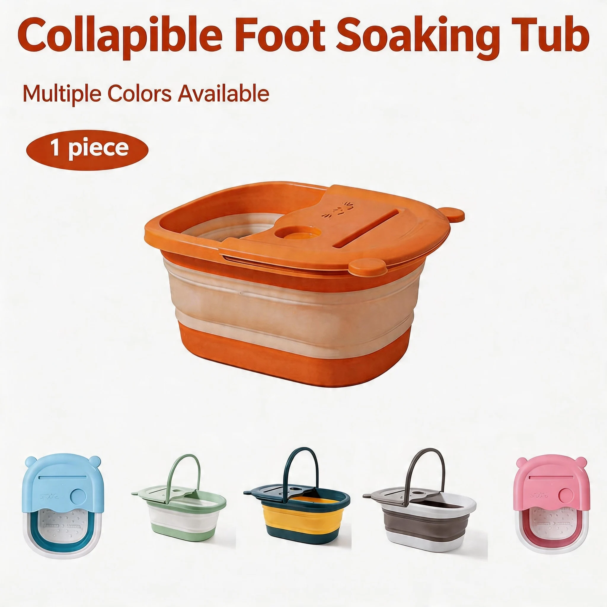 

Foldable Foot Bath Bucket with Handle, Phone Slot, and Massage Points, Multi-Functional Water Bucket for Camping and Home Use