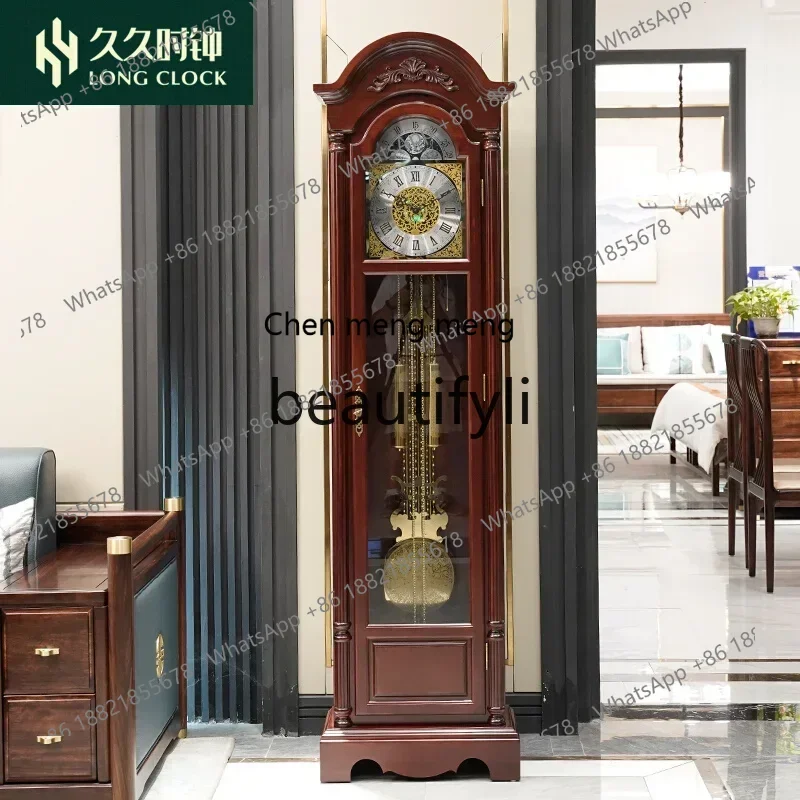 

2003 New Chinese floor clock Living room pendulum German Helmler Machinery American solid wood large clock