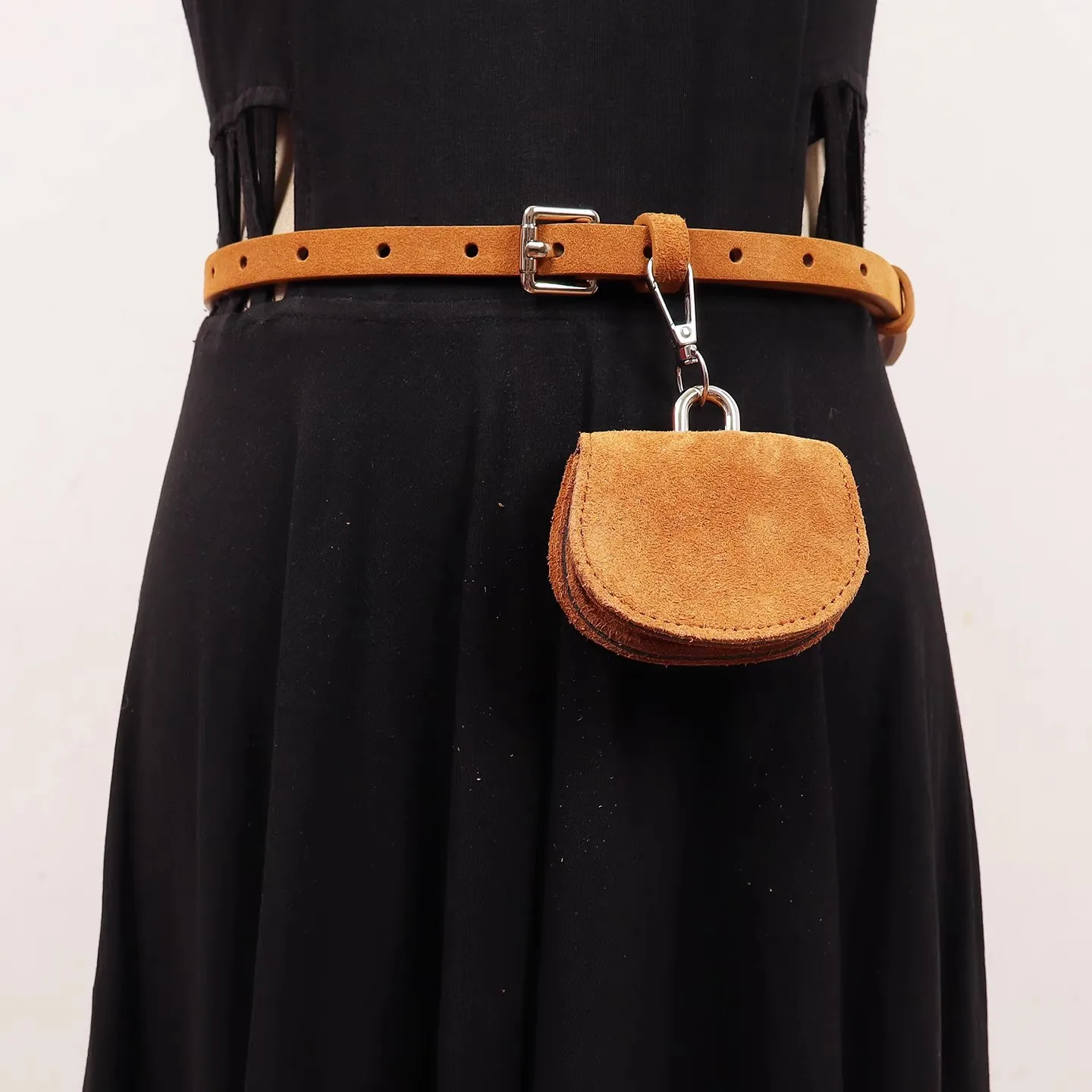 Faux Suede Bag Belt Women's PU Leather Cummerbunds Female Dress Corsets Waistband Belts Decoration Narrow Belt R3047