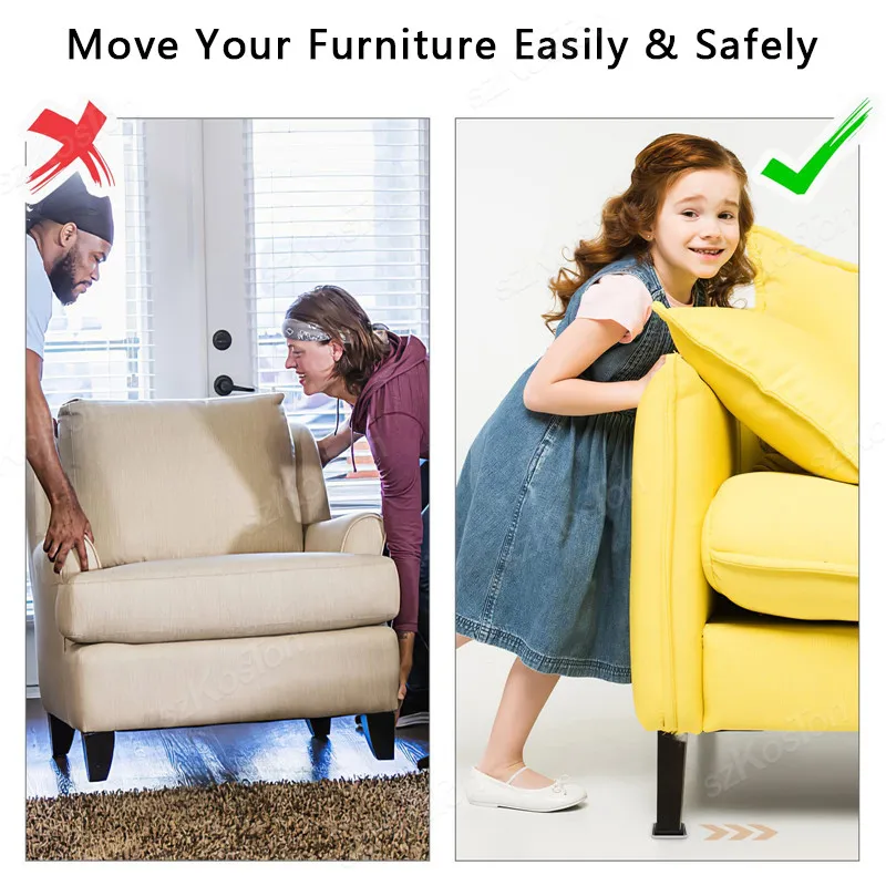 4Pcs Table Chair Leg Sliding Block Furniture Slider Pads Anti Scratch Easy Move Heavy Furniture Leg Mat Thickened Moving Pads image 3